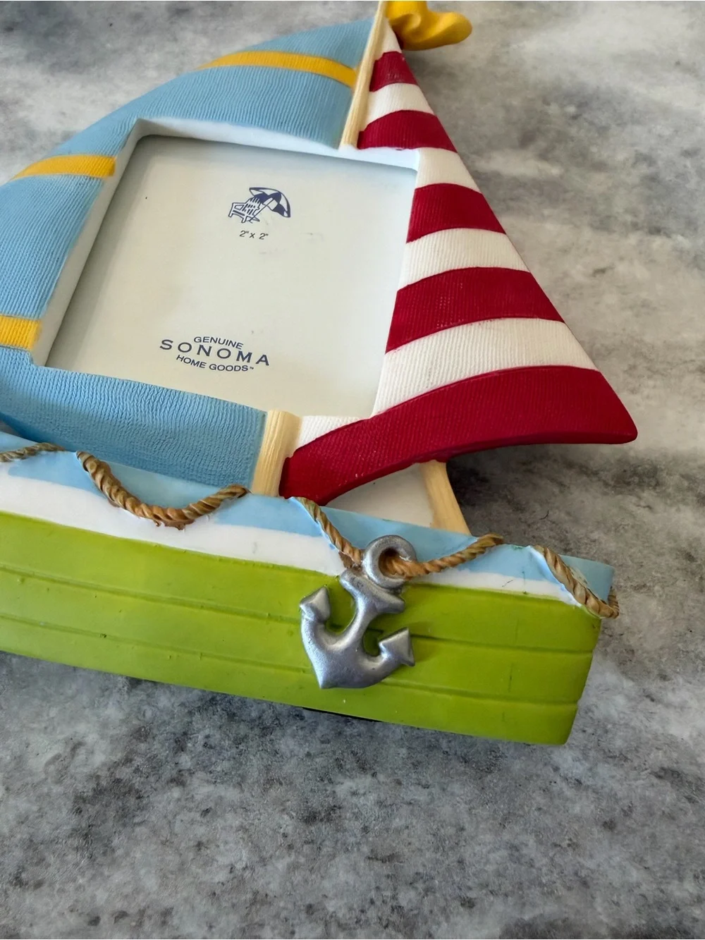 Sonoma Kids Sailboat Photo Frame in Blue, Red & Yellow
